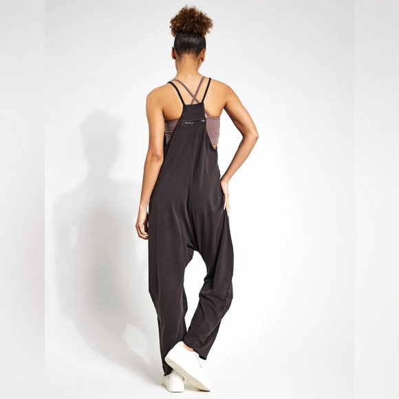 Free People Hot Shot Onesie Black Washed S B3184 - Picture 2 of 9